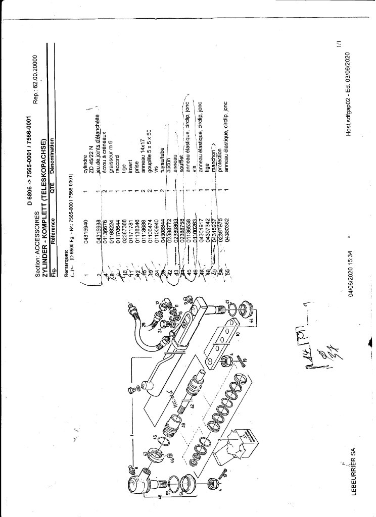 ROTULE DE VERIN DE DIRECTION 04310401 POUR DEUTZ