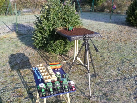 L'endroit et le materiel en place dans le jardin